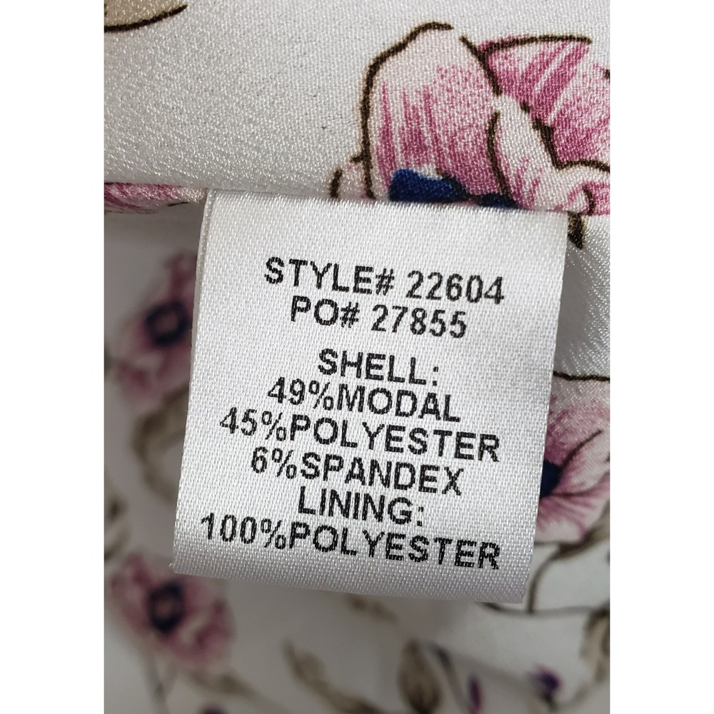 Skies Are Blue Lavender Gray Floral Lined Open Front Shawl Blazer XL Summer - Picture 7 of 11
